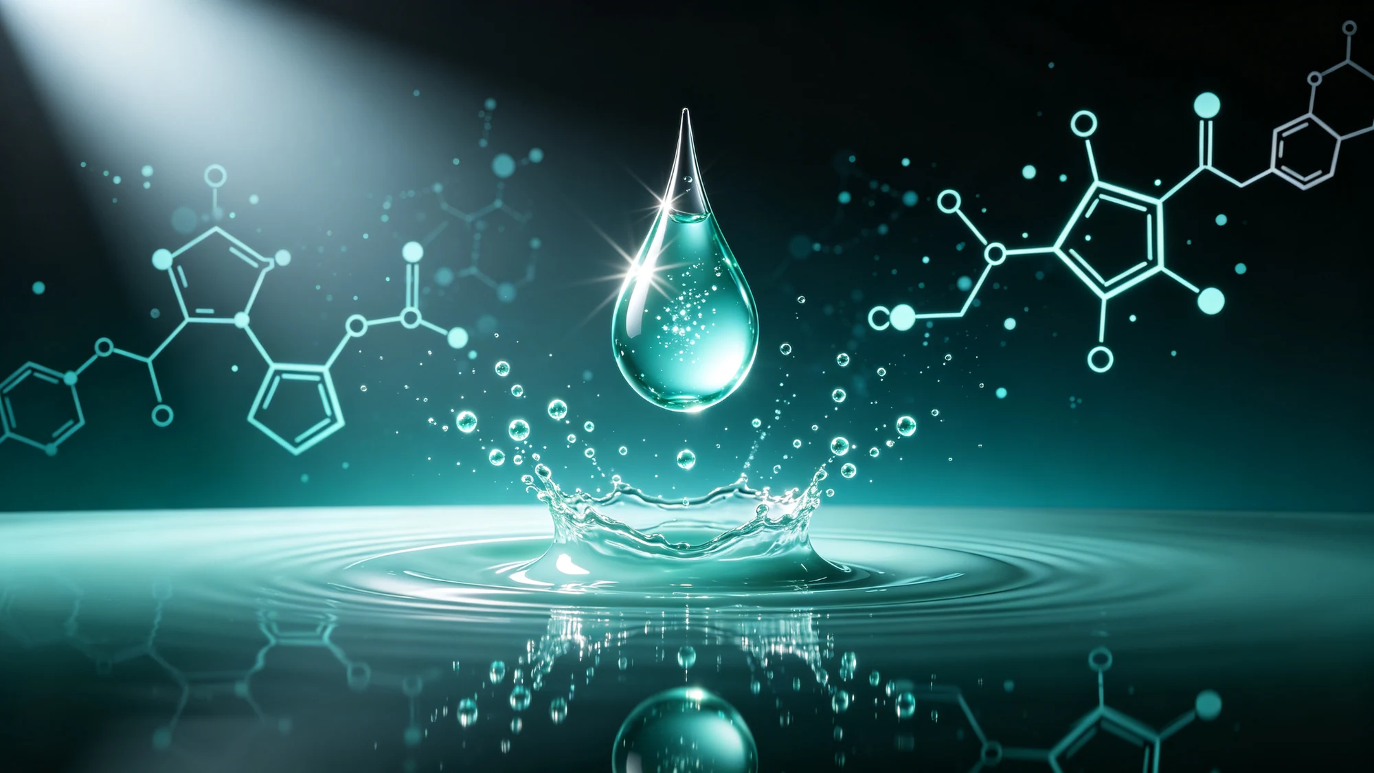 ARTUP water-drop and molecular formulation illustration