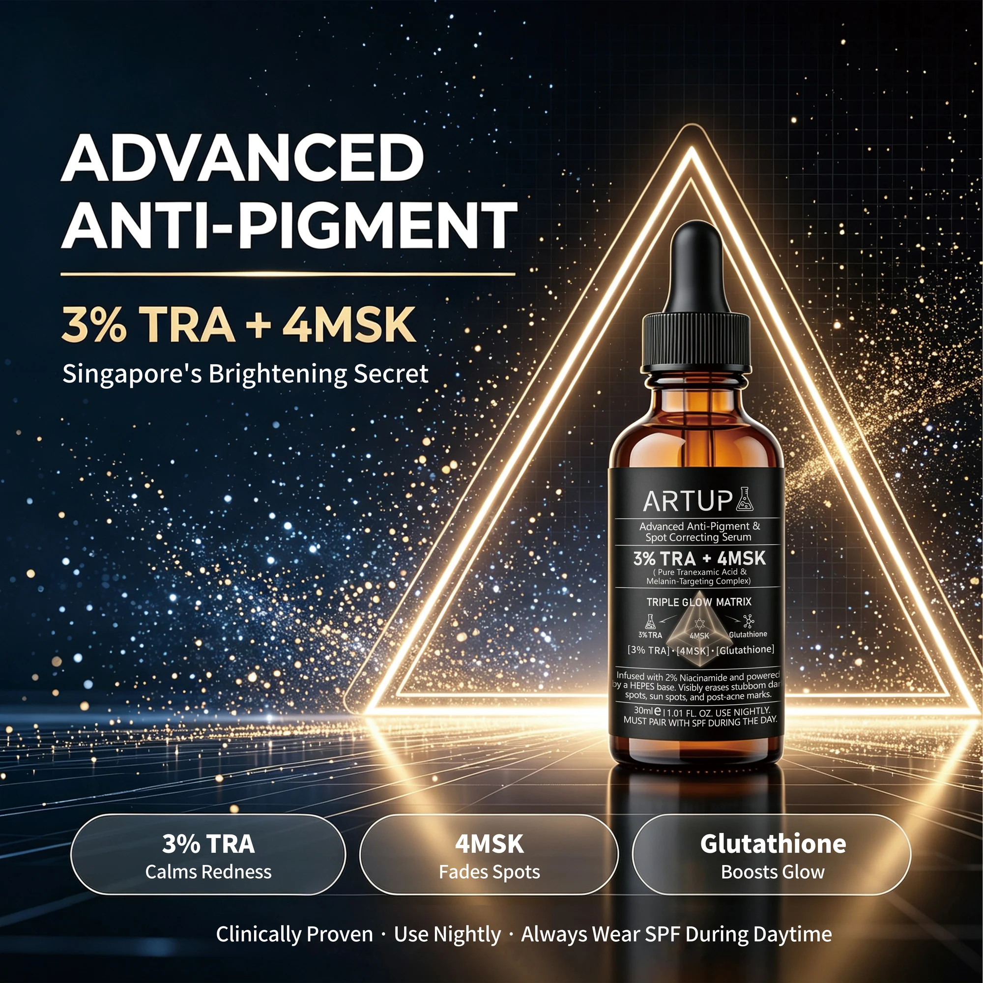 ARTUP Advanced Anti-Pigment 3% TRA plus 4MSK formula board